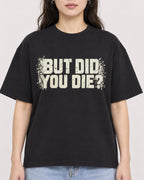 Mockup Boxy Heavyweight Tee Black female close-up 03