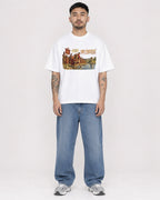 Mockup Boxy Heavyweight Tee White male full-body 12