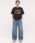 Mockup Boxy Heavyweight Tee Black female full-body 12