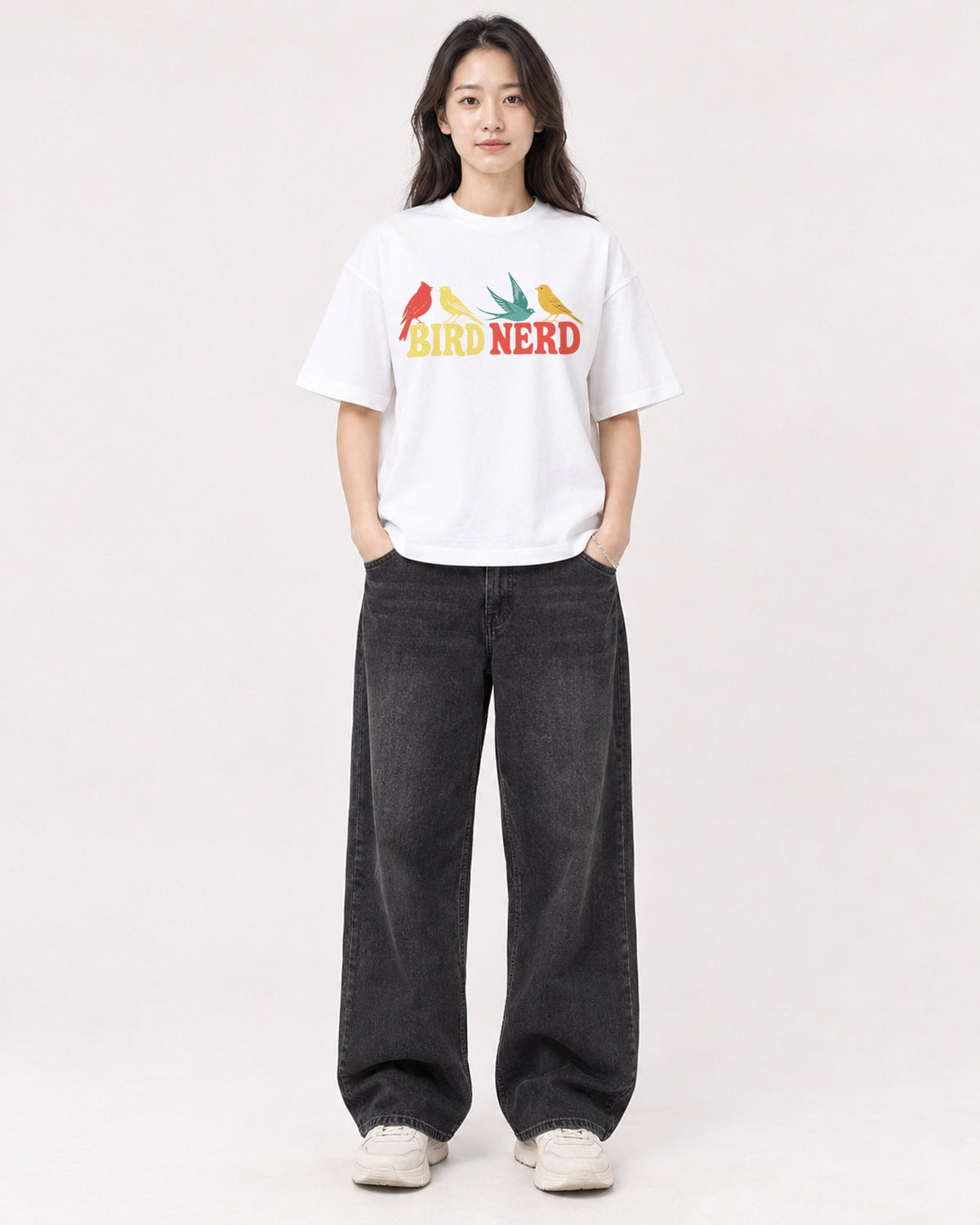 Mockup Boxy Heavyweight Tee White female full-body 03