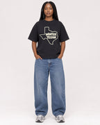 Mockup Boxy Heavyweight Tee Black female full-body 04