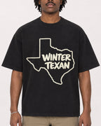 Mockup Boxy Heavyweight Tee Black male close-up 04