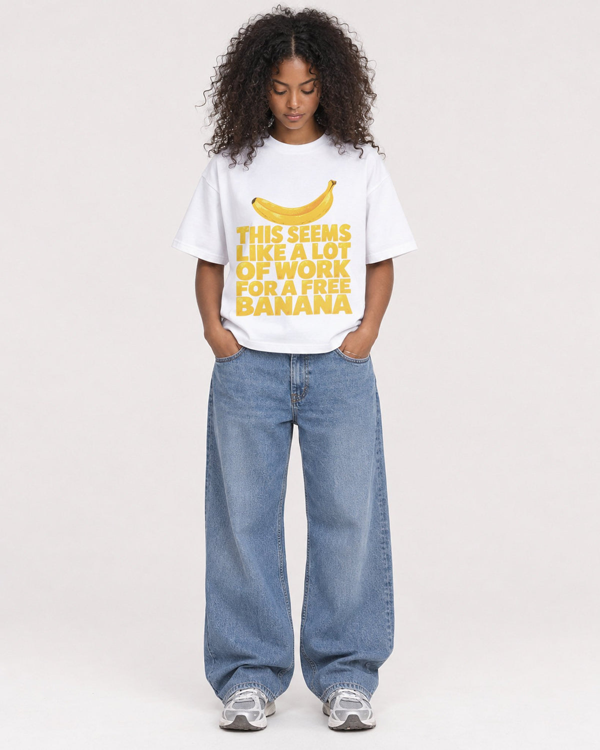 Mockup Boxy Heavyweight Tee White female full-body 05