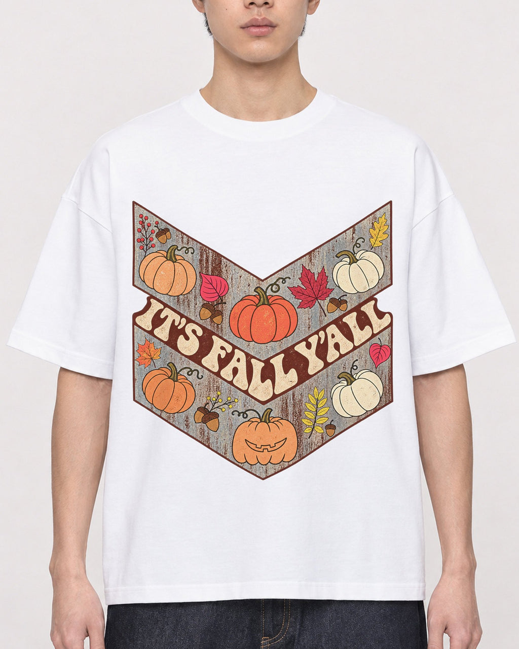 Mockup Boxy Heavyweight Tee White male close-up 01