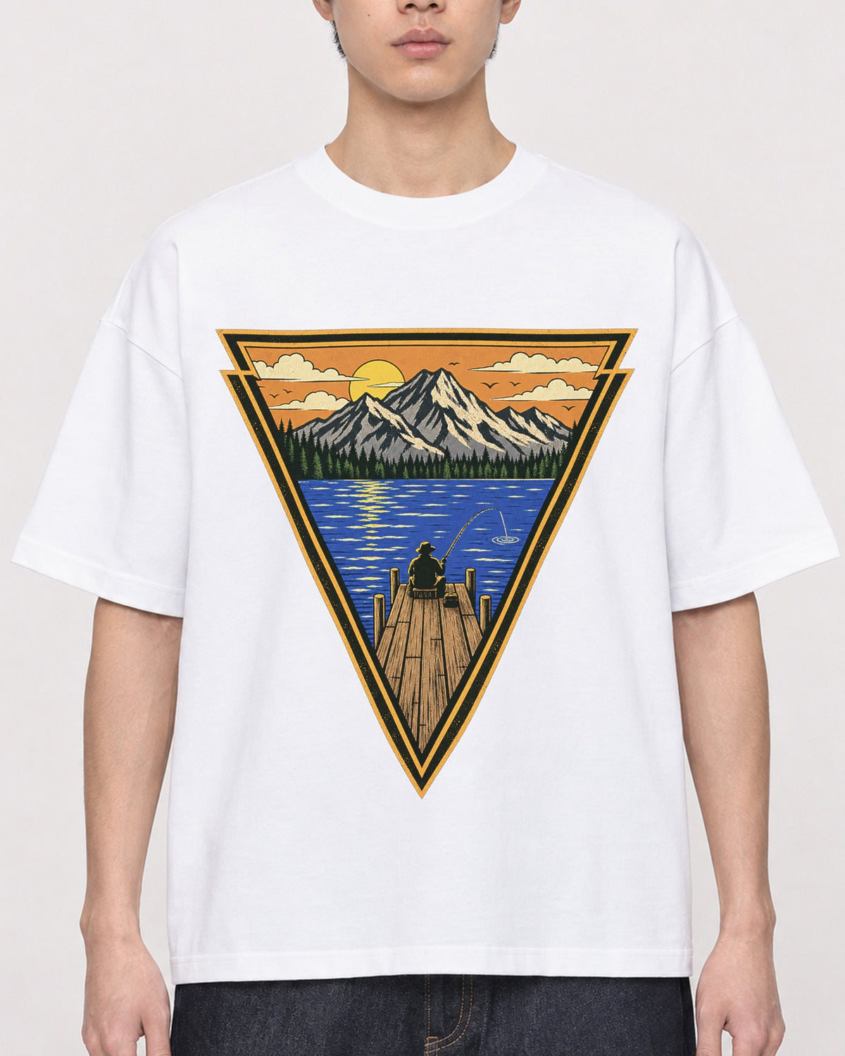 Mockup Boxy Heavyweight Tee White male close-up 01