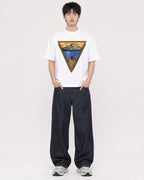 Mockup Boxy Heavyweight Tee White male full-body 01