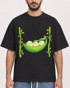 Mockup Boxy Heavyweight Tee Black male close-up 07