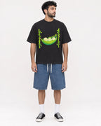 Mockup Boxy Heavyweight Tee Black male full-body 07