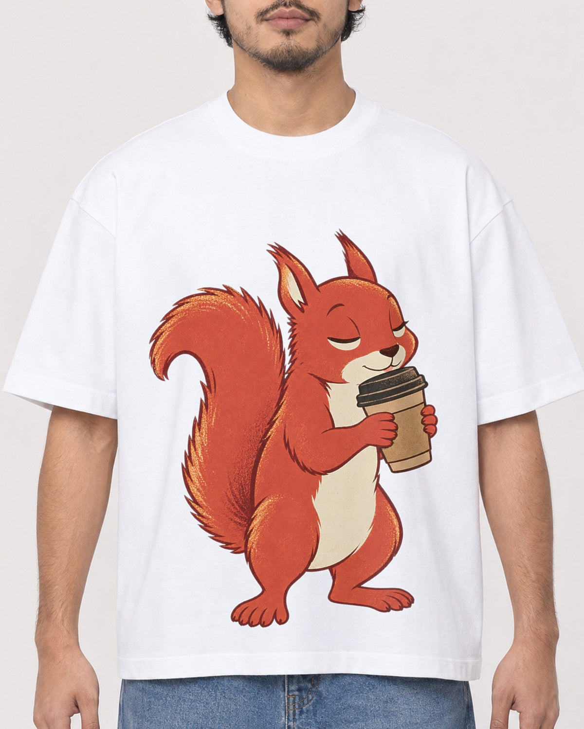 Mockup Boxy Heavyweight Tee White male close-up 02