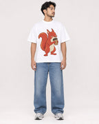 Mockup Boxy Heavyweight Tee White male full-body 02