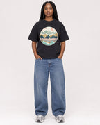 Mockup Boxy Heavyweight Tee Black female full-body 04