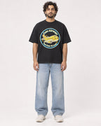 Mockup Boxy Heavyweight Tee Black male full-body 17