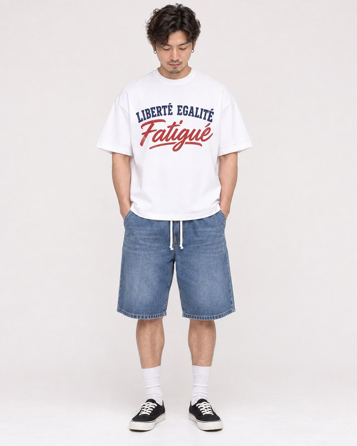 Mockup Boxy Heavyweight Tee White male full-body 03
