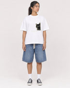 Mockup Boxy Heavyweight Tee White female full-body 16