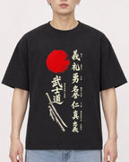 Mockup Boxy Heavyweight Tee Black male close-up 01