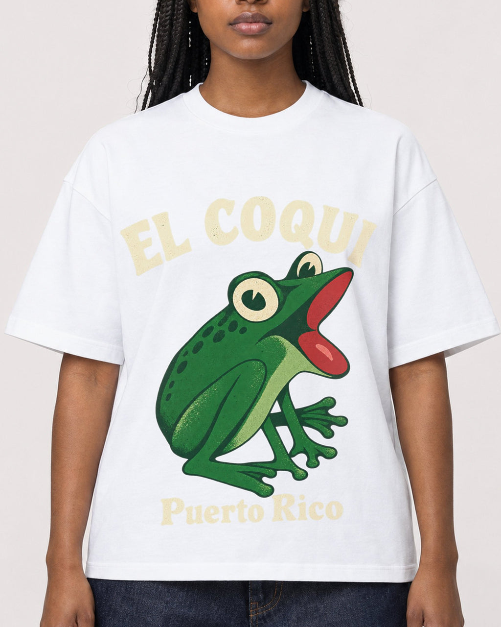 Mockup Boxy Heavyweight Tee White female close-up 04