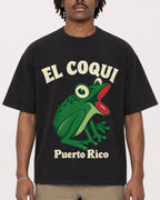 Mockup Boxy Heavyweight Tee Black male close-up 04