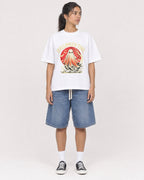 Mockup Boxy Heavyweight Tee White female full-body 16