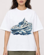 Mockup Boxy Heavyweight Tee White female close-up 02