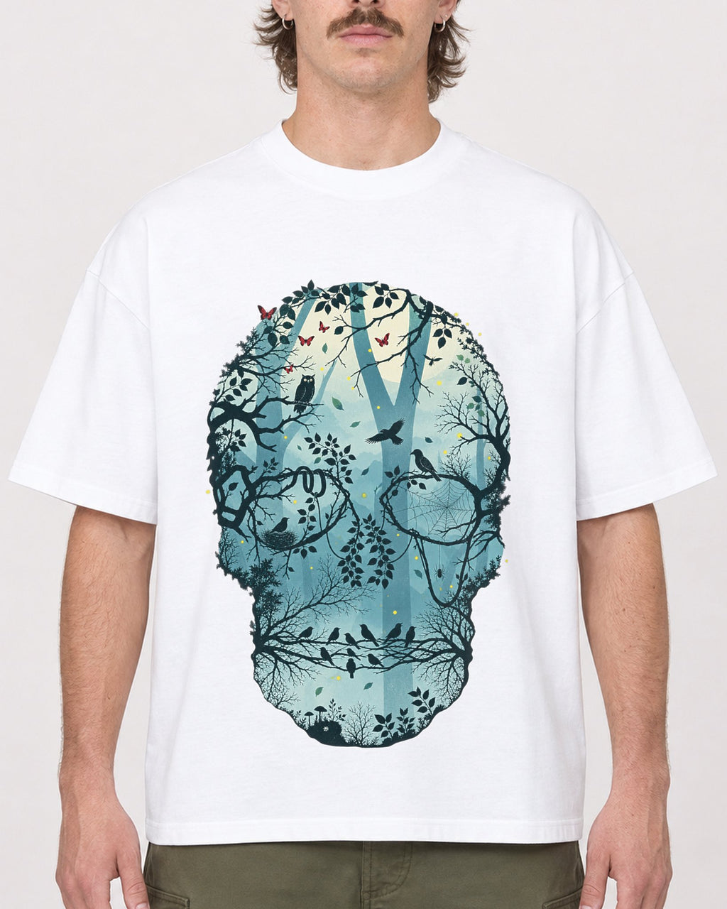 Mockup Boxy Heavyweight Tee White male close-up 29