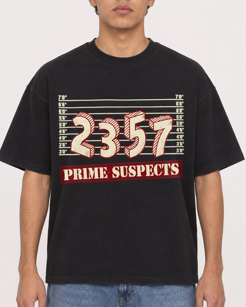 Mockup Boxy Heavyweight Tee Black male close-up 46