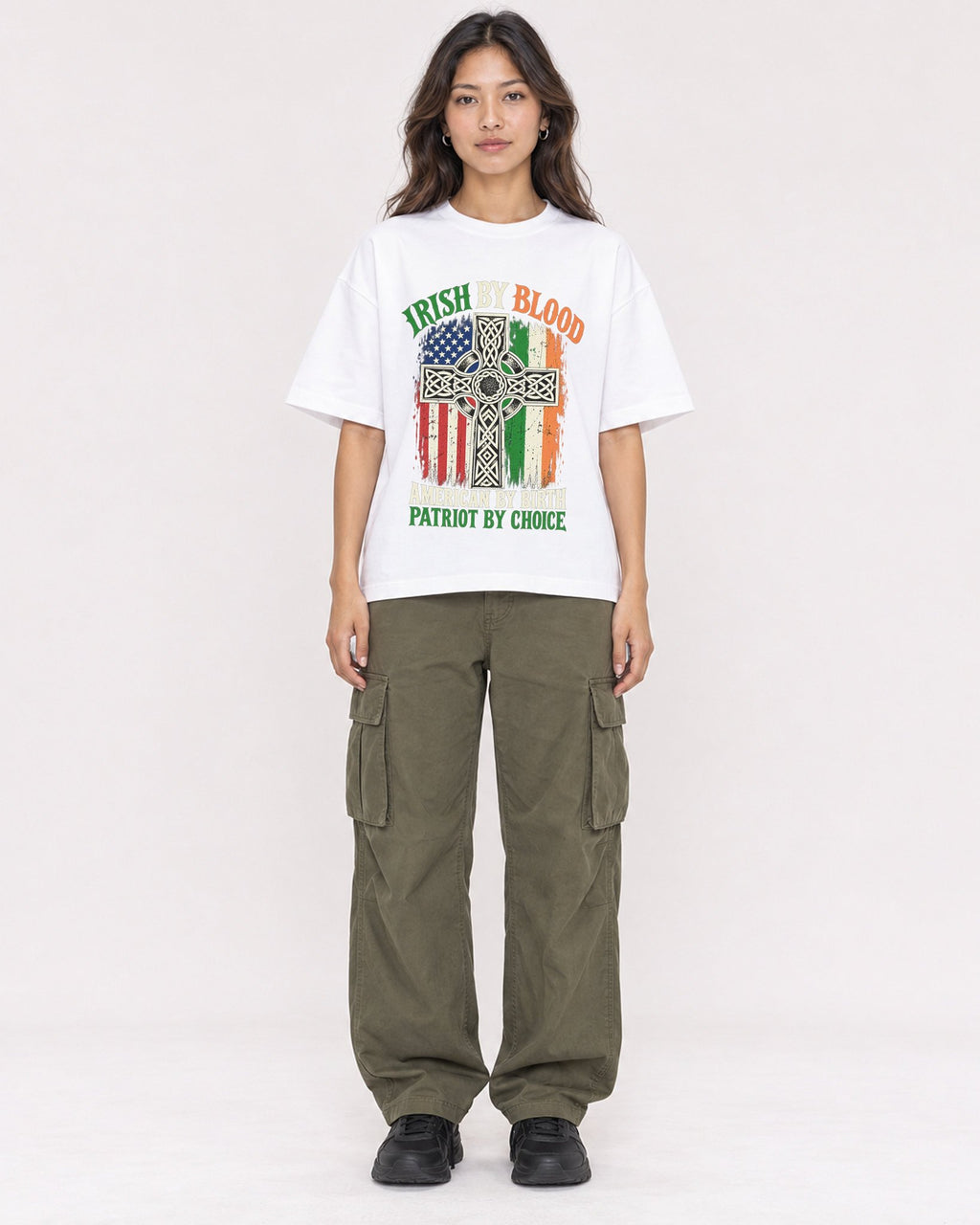 Mockup Boxy Heavyweight Tee White female full-body 02