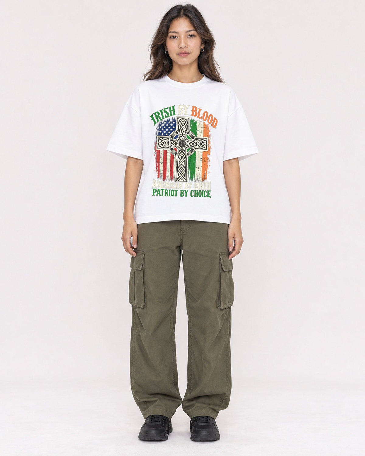 Mockup Boxy Heavyweight Tee White female full-body 02