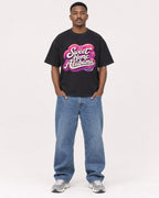 Mockup Boxy Heavyweight Tee Black male full-body 14
