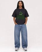 Mockup Boxy Heavyweight Tee Black female full-body 04