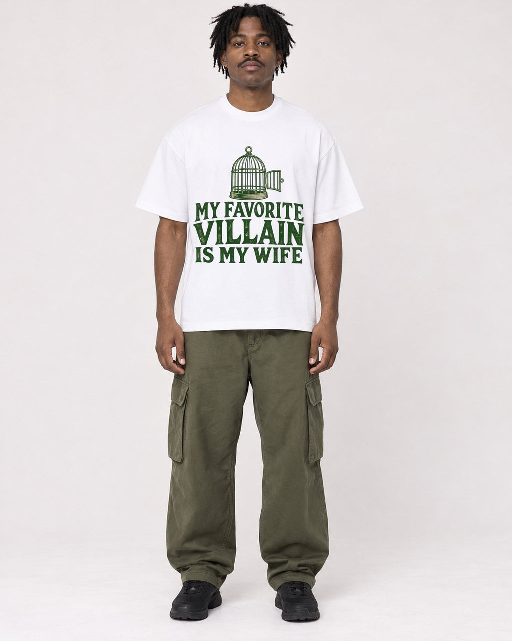 Mockup Boxy Heavyweight Tee White male full-body 04