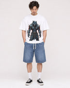 Mockup Boxy Heavyweight Tee White male full-body 03