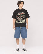 Mockup Boxy Heavyweight Tee Black male full-body 03