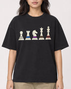 Mockup Boxy Heavyweight Tee Black female close-up 02