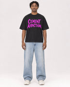 Mockup Boxy Heavyweight Tee Black male full-body 05