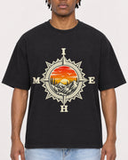 Mockup Boxy Heavyweight Tee Black male close-up 05