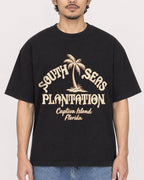 Mockup Boxy Heavyweight Tee Black male close-up 02