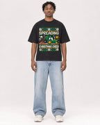 Mockup Boxy Heavyweight Tee Black male full-body 05