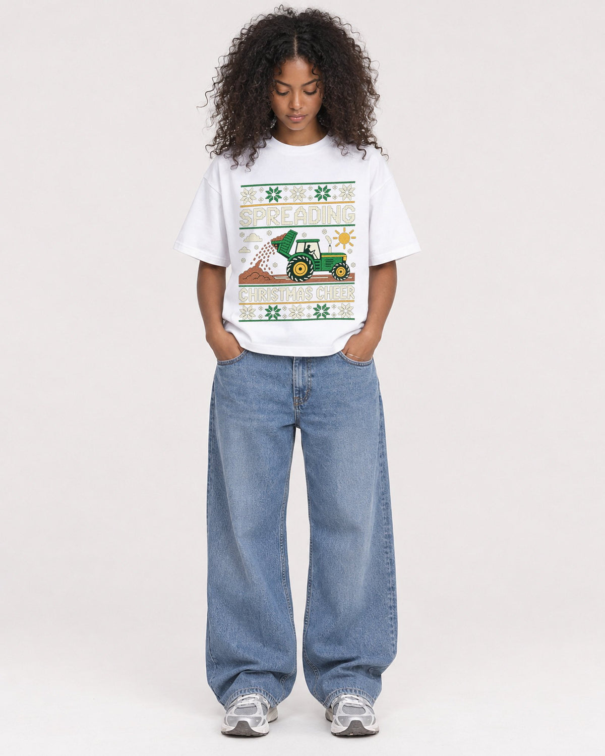 Mockup Boxy Heavyweight Tee White female full-body 05