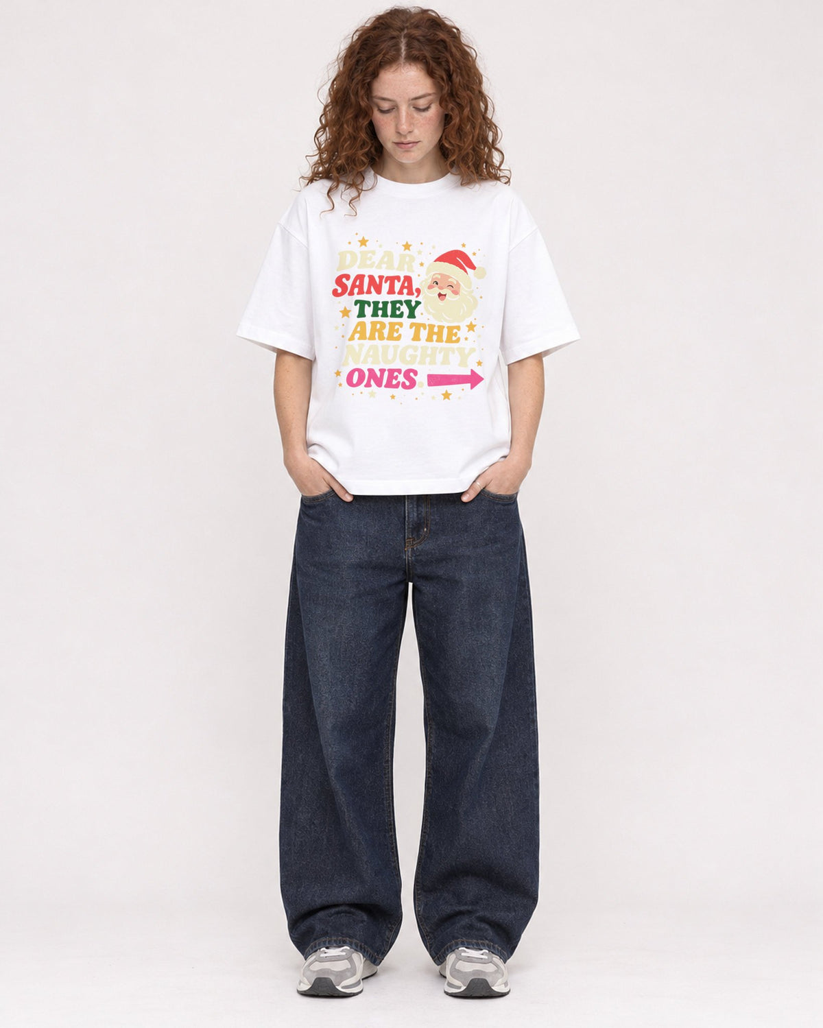 Mockup Boxy Heavyweight Tee White female full-body 09