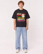 Mockup Boxy Heavyweight Tee Black male full-body 09