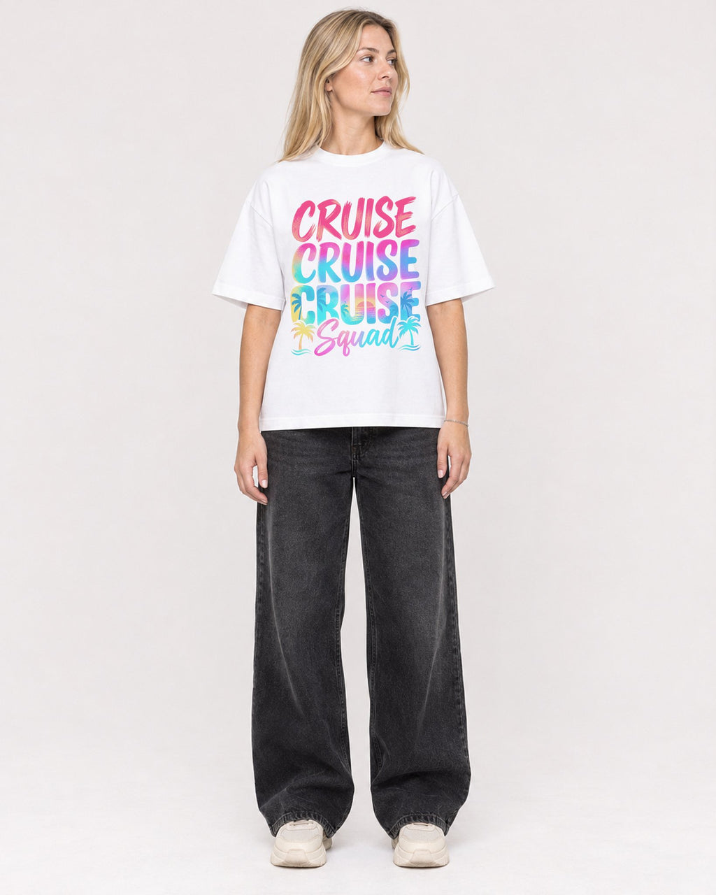 Mockup Boxy Heavyweight Tee White female full-body 08