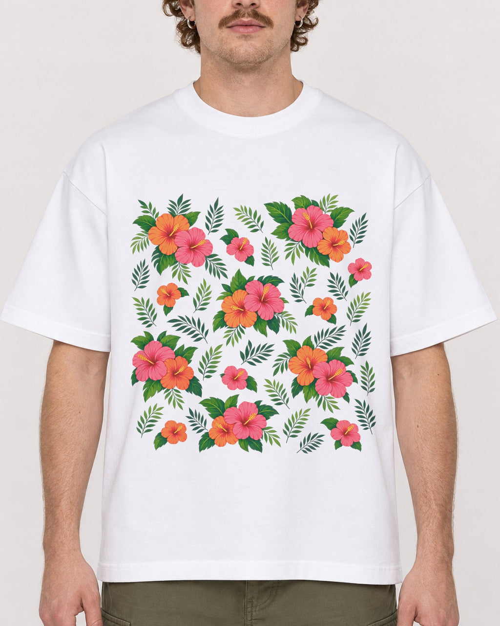 Mockup Boxy Heavyweight Tee White male close-up 09