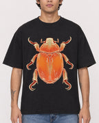 Mockup Boxy Heavyweight Tee Black male close-up 06