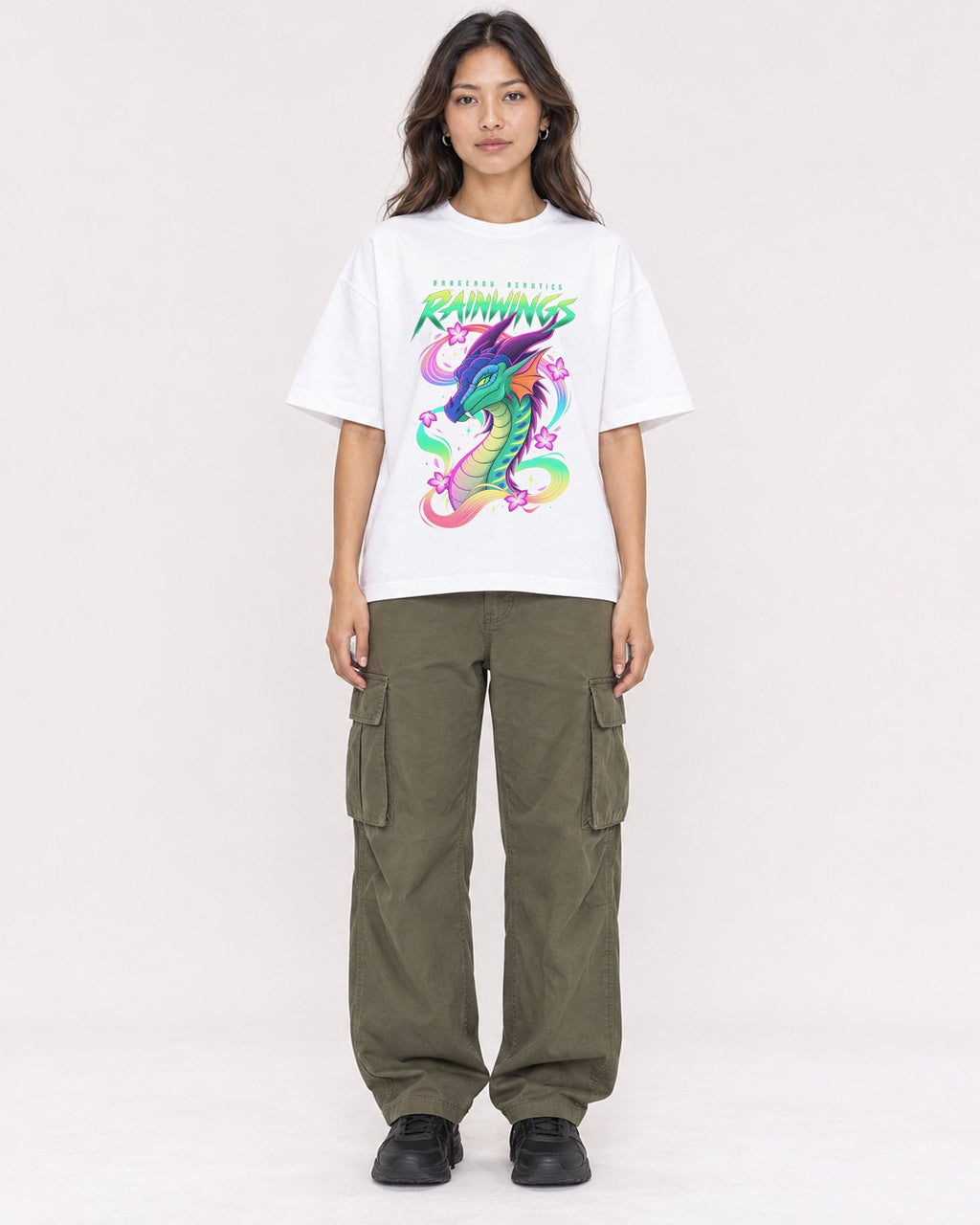 Mockup Boxy Heavyweight Tee White female full-body 02