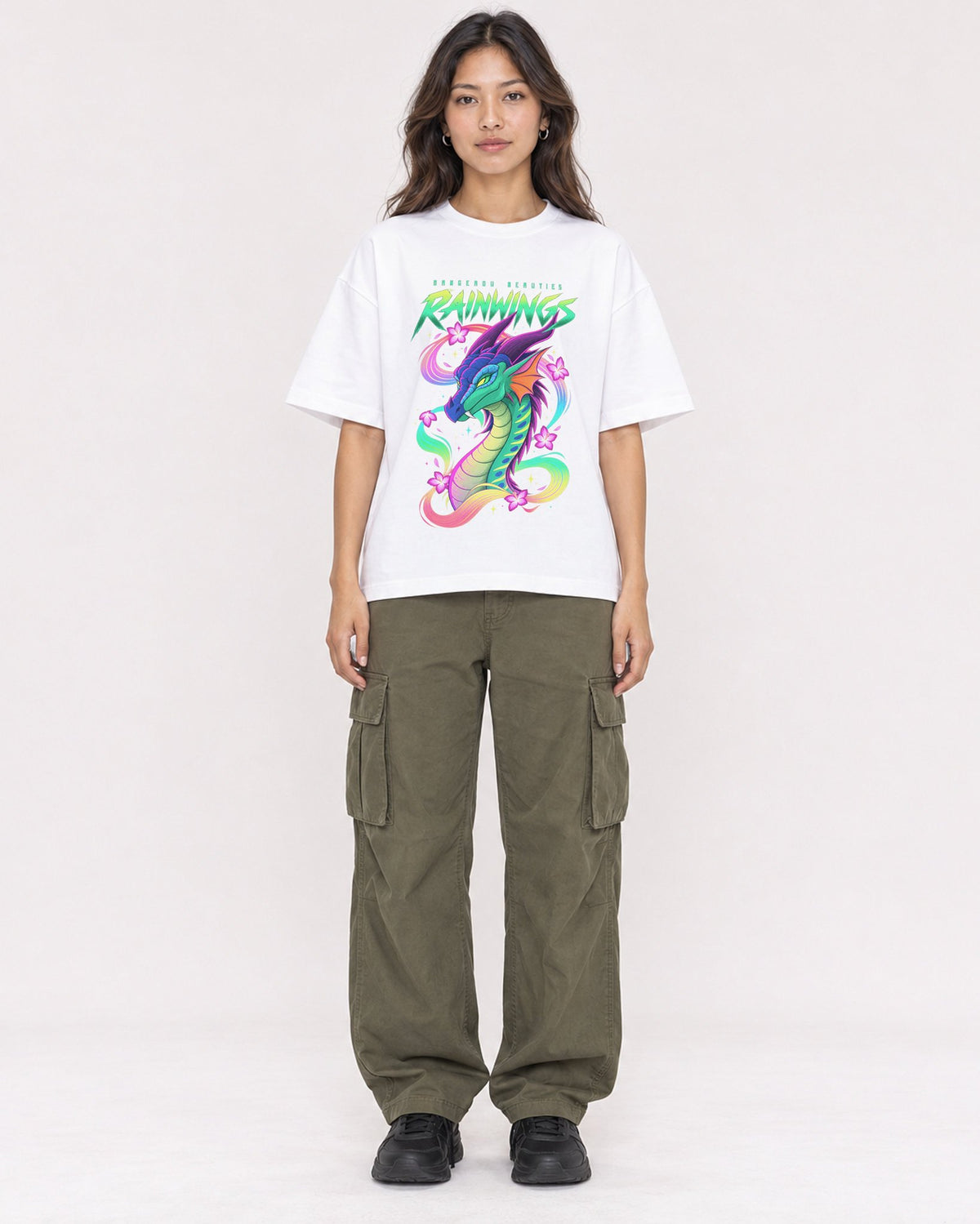 Mockup Boxy Heavyweight Tee White female full-body 02