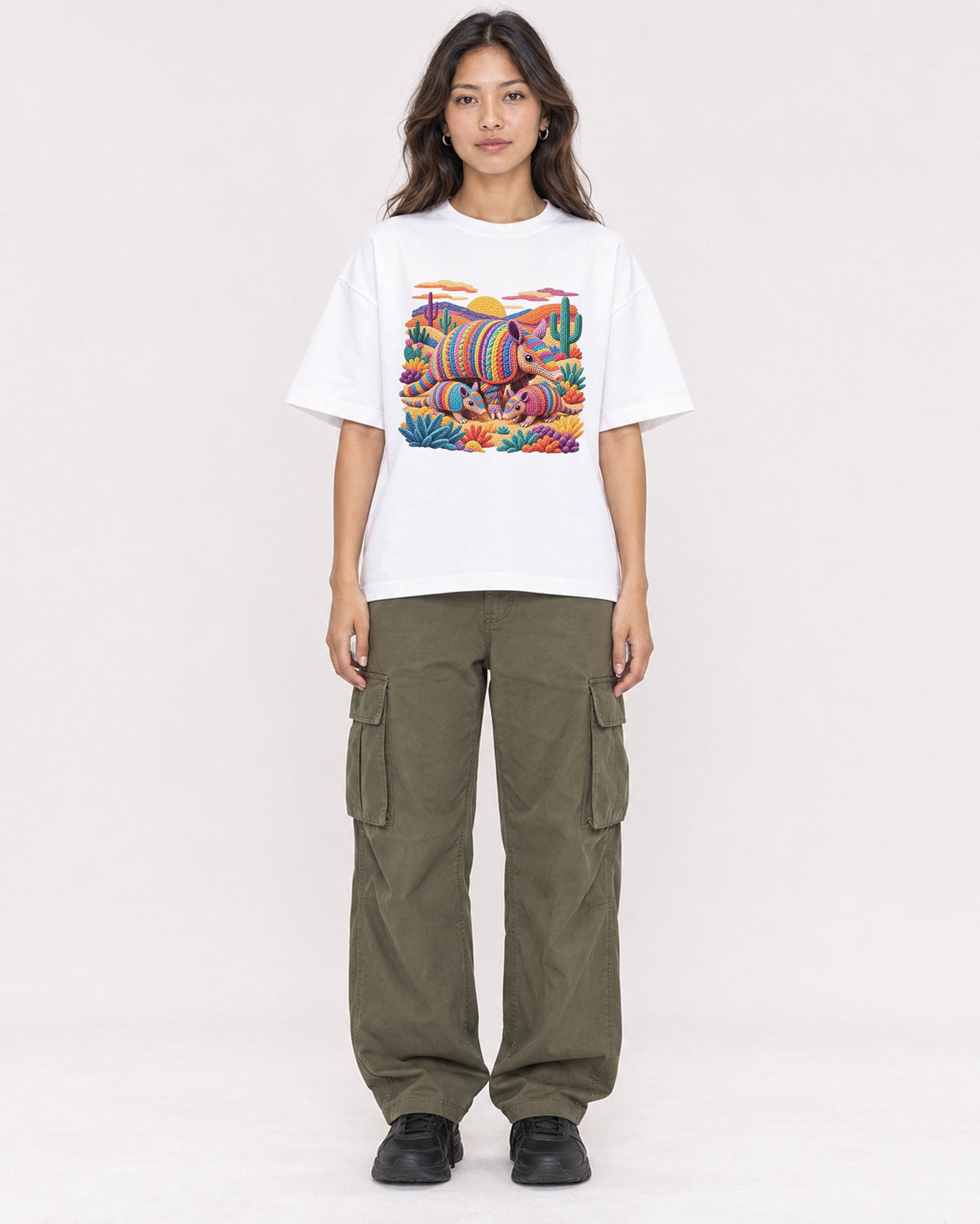 Mockup Boxy Heavyweight Tee White female full-body 02