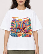 Mockup Boxy Heavyweight Tee White female close-up 02