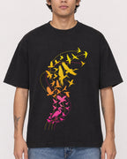 Mockup Boxy Heavyweight Tee Black male close-up 06