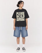 Mockup Boxy Heavyweight Tee Black female full-body 17