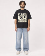 Mockup Boxy Heavyweight Tee Black male full-body 17